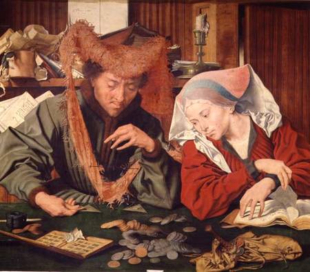 The Money Changer and his Wife de Marinus van Roejmerswaelen