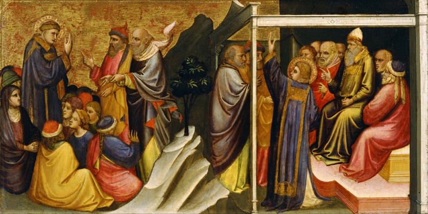 Predella Panel: Saint Stephen before the High Priest and Elders of the Sanhedrin de Mariotto di Nardo