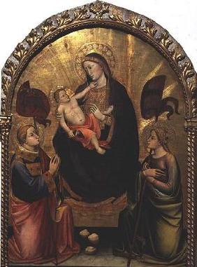 Madonna and Child with St. Stephen and St. Ursula (tempera on panel)