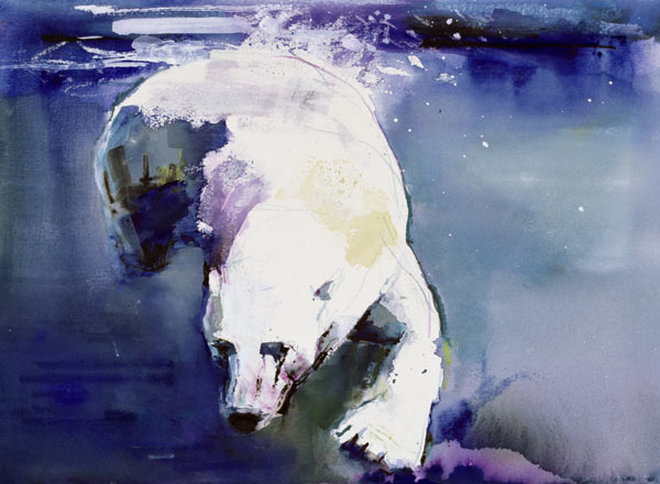 Underwater Bear, 1999 (mixed media on paper)  de Mark  Adlington