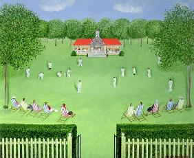 The Cricket Match, 1981 (oil on board) 