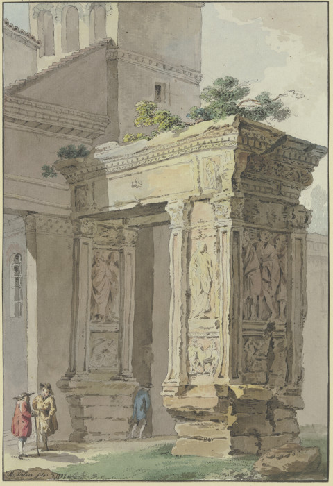 Der Arco degli Argentarii bei San Giorgio in Velabro in Rom de Marquard Wocher