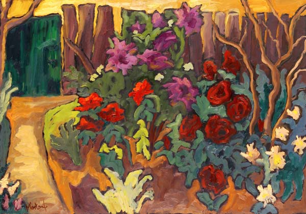 Mum''s Garden, 2003 (oil on board)  de Marta  Martonfi-Benke