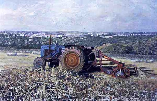 Harvesting Tractor, 1995 (gouache)  de Martin  Decent