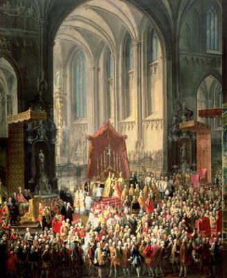 The Coronation of Joseph II (1741-90) as Emperor of Germany in Frankfurt Cathedral, 1764 (for detail de Martin II Mytens or Meytens
