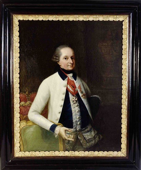 Nikolaus I, Prince Esterházy (1714-1790) in the uniform of his Hungarian Infantry Regiment No. 33 de Martin Knoller
