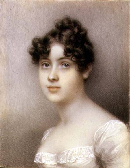 Portrait Miniature of Girl in a White Dress de Mary Ann Knight