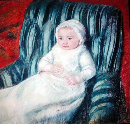 Child on a Sofa, Miss Lucie Berard stel on de Mary Cassatt