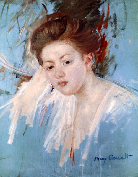 Head of a Young Girl de Mary Cassatt