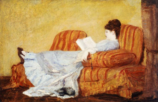 Junge Frau beim Lesen. de Mary Cassatt