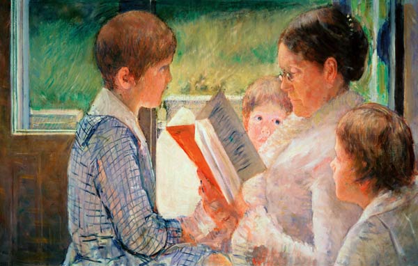 Mrs Cassatt Reading to her Grandchildren de Mary Cassatt