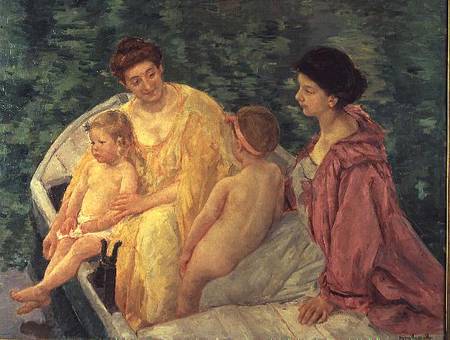 The Swim, or Two Mothers and Their Children on a Boat de Mary Cassatt