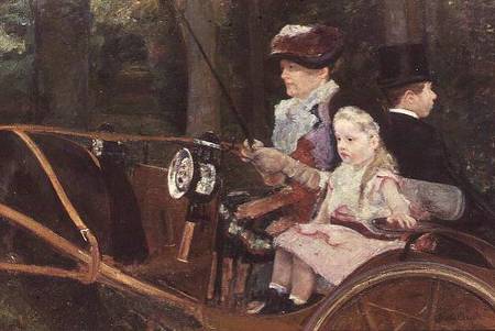 A woman and child in the driving seat de Mary Cassatt