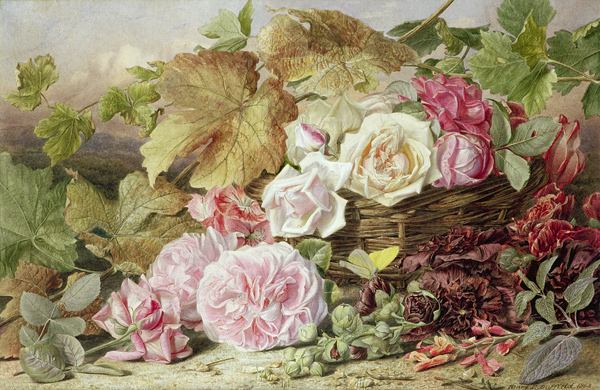 Peonies, Roses and Hollyhocks de Mary Elizabeth Duffield