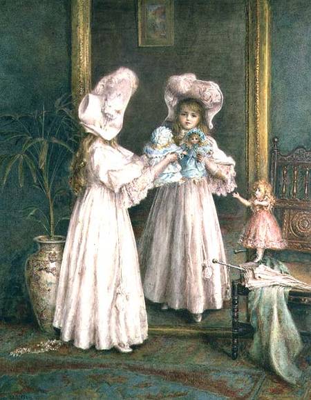 Playing with her dolls de Mary Gow