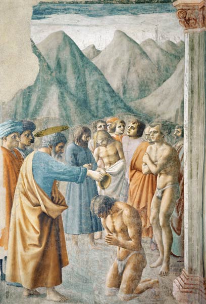 St. Peter Baptising the Neophytes de Masaccio