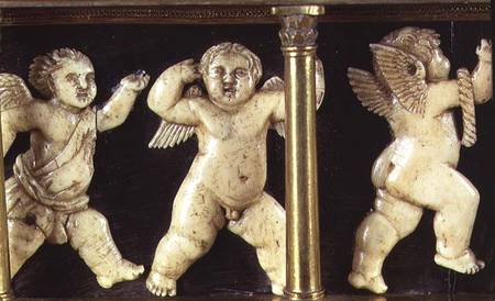 Reliquary of the Sacred Girdle, exterior detail showing the relief of dancing putti de Maso  di Bartolomeo