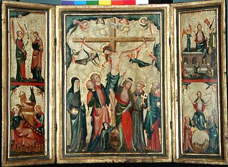 Triptych depicting the Crucifixion of Christ de Master of Cologne