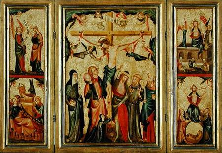 Triptych depicting the Crucifixion of Christ de Master of Cologne