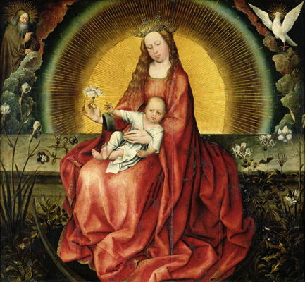 The Virgin and Child (oil on panel) de Master of Flemalle