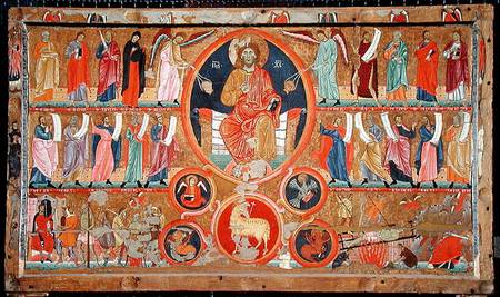 Altar frontal depicting Christ in Glory with saints and prophets and the martyrdom of St. Felix, fro de Master of San Felice di Giano
