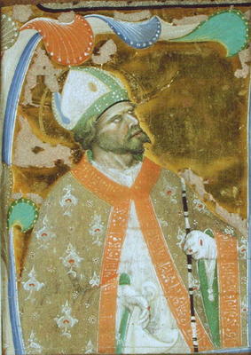 A Bishop Saint (vellum) de Master of San Michele of Murano