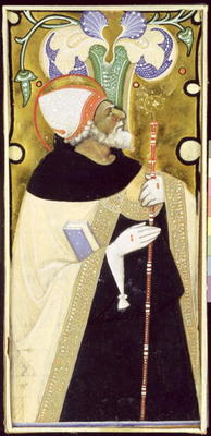 Historiated initial 'I' depicting St. Augustine (vellum) de Master of San Michele of Murano