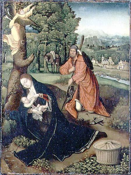 Rest on the Flight into Egypt de Master of the Antwerp Adoration