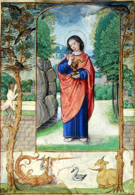 St. John the Evangelist, form a book of Hours (vellum) de Master of the Book of the Prayers