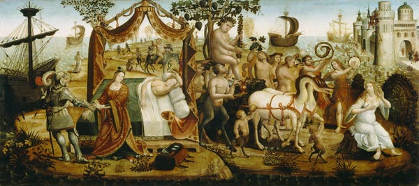 Ariadne in Naxos, from the Story of Theseus de Master of the Campana Cassoni