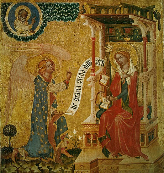 Annunciation, c.1350 (tempera on wood) de Master of the Cycle of Vyssi Brod