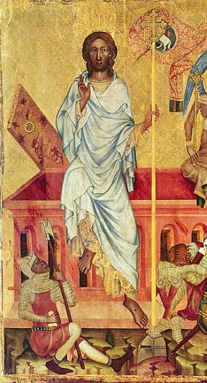 Resurrection of Christ, c.1350 (detail of 156876) de Master of the Cycle of Vyssi Brod