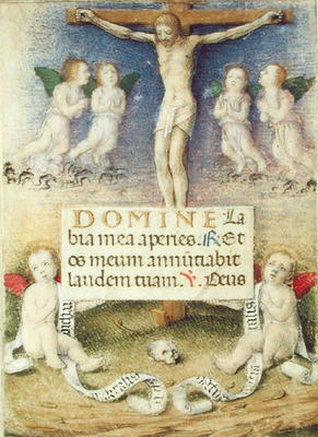Christ on the Cross with Angels, c.1480 (vellum) de Master of the della Rovere Missals