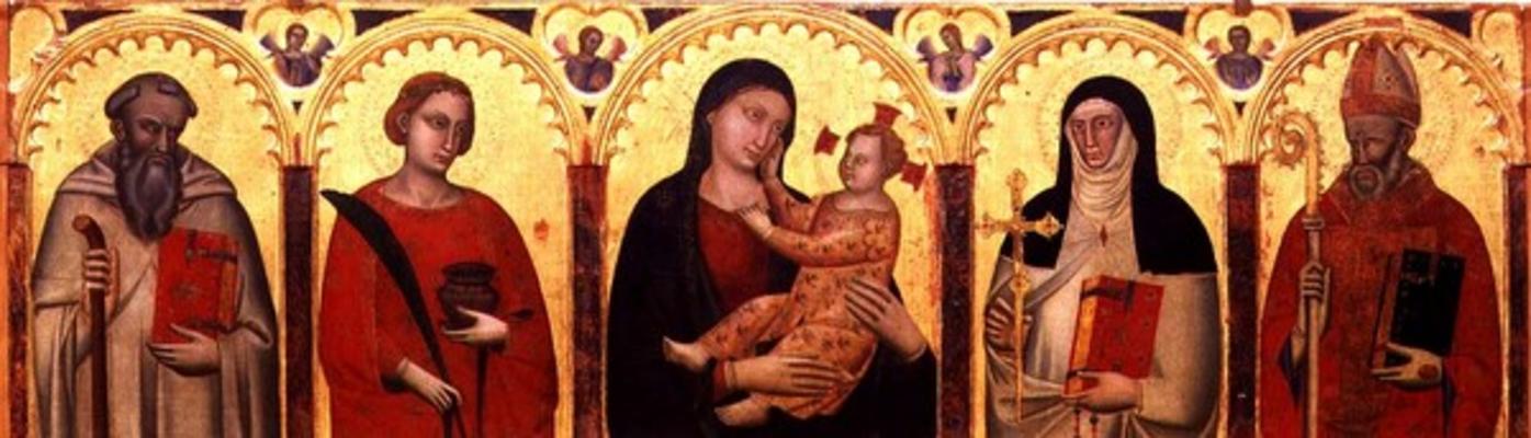 Madonna and Child with Saints (tempera on panel) de Master of the Dominican Effigies