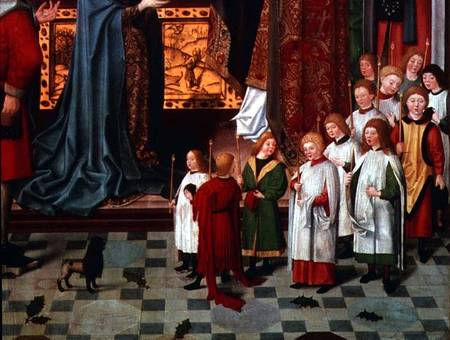 The Seven Joys of the Virgin Altarpiece: detail of a boys' choir de Master of the Holy Parent
