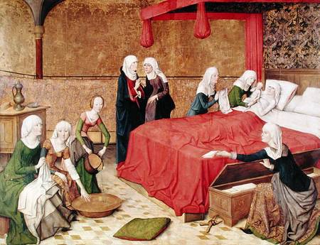 The Birth of the Virgin de Master of the Life of Virgin Mary