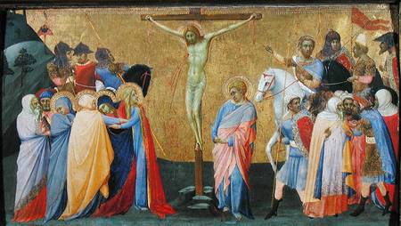 The Crucifixion, from a predella panel de Master of the Madonna of San Pietro of Ovila