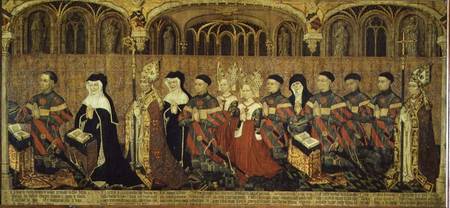 Jean I Jouvenel des Ursins (1360-1431) Baron of Trainel with his wife (d.1456) and their eleven adul de Master of the Munich Golden Legend