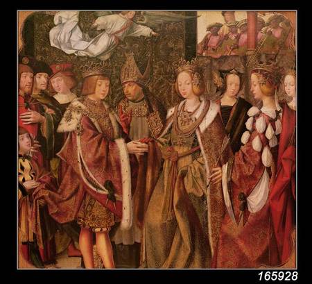St. Ursula and Prince Etherius Making a Solemn Vow to each Other, panel from the St. Auta Altapiece de Master of the St. Auta Altarpiece