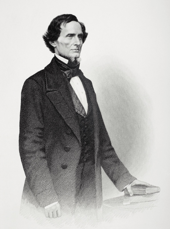 Portrait of Jefferson Davis (1808-1889) (litho) de Mathew Brady
