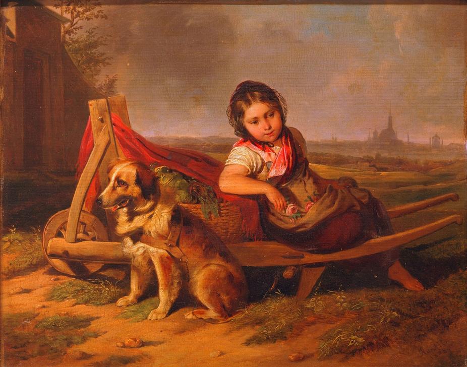 Mädchen mit Hund vor Wien de Mathias Ranftl