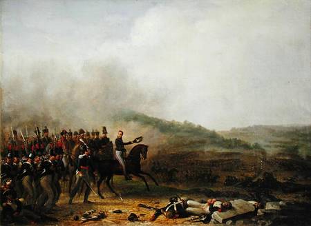 Willem Frederik (1772-1843) Prince of Orange at the Battle of Quatre Bras de Mathieu Ignace van Bree