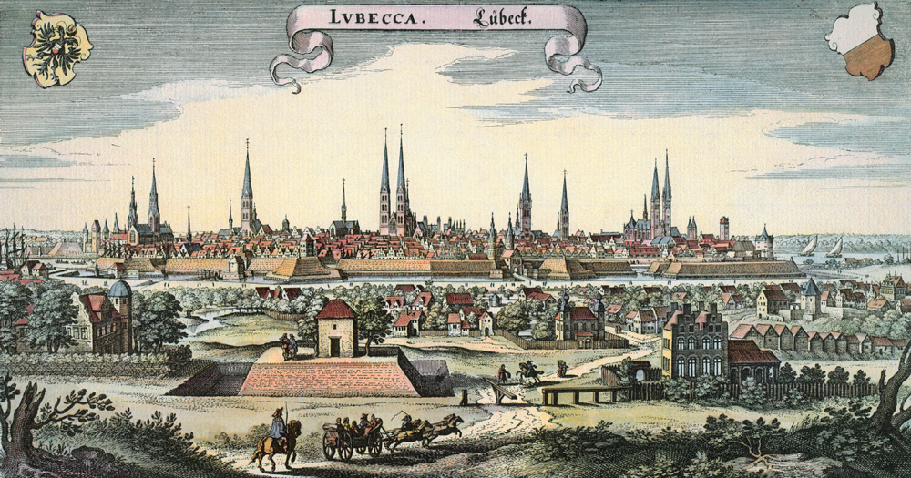 View of the City of L??beck de Matthäus Merian el Viejo