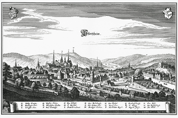 Pforzheim um 1650 de Matthäus Merian el Viejo