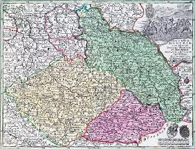 Map of Silesia, from an Atlas (colour litho)