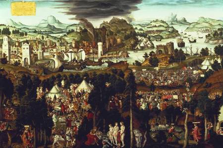 The Judgement of Paris and the Trojan War de Matthias Gerung or Gerou