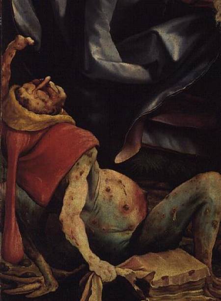 Suffering Man, detail from the reverse of the Isenheim Altarpiece de Matthias Grunewald