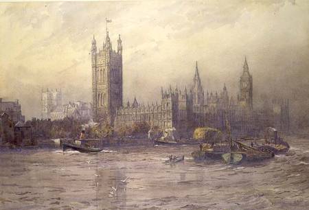 The Houses of Parliament, watercolour de Maude Parker