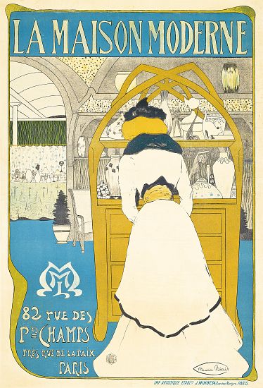 A poster advertising the Parisian art gallery 'La Maison Moderne', opened by Julius Meier-Graefe de Maurice Biais