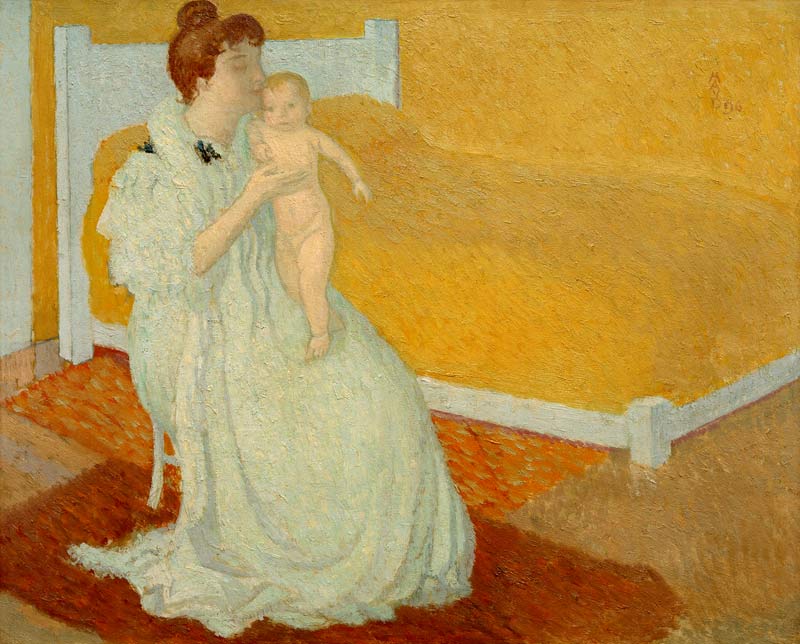 Mother and child at a yellow b de Maurice Denis